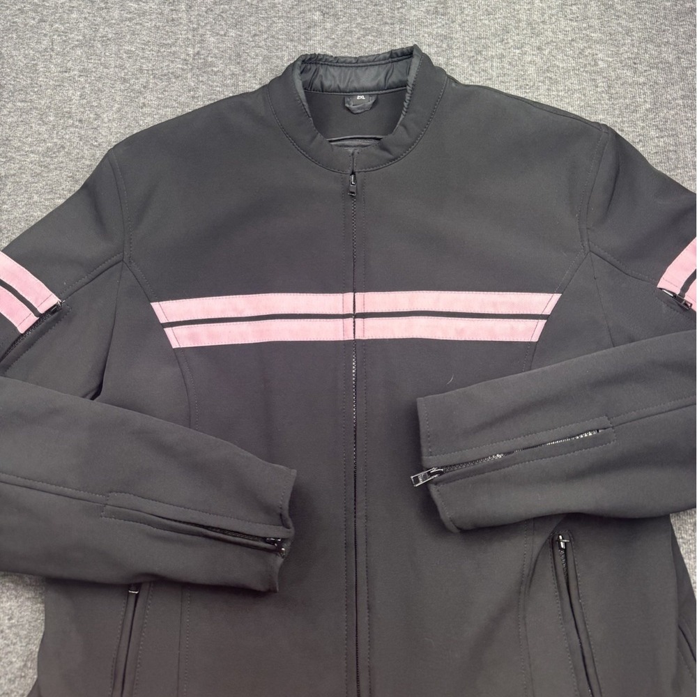 Revolution Gear Unik Motorcycle Jacket Women 2XL Black‎ Pink Removable Lining